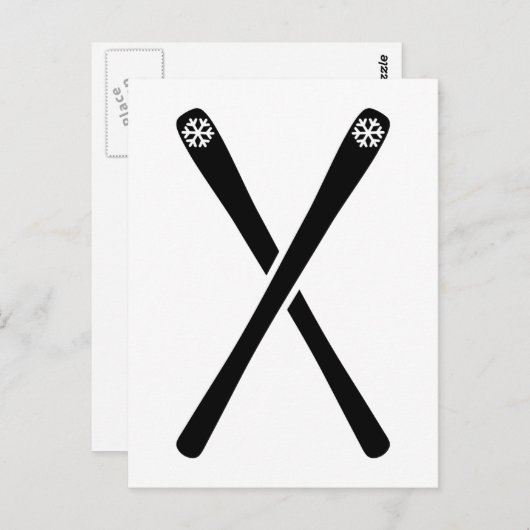 Carte Postale Ski traversé (Devant / Derrière)