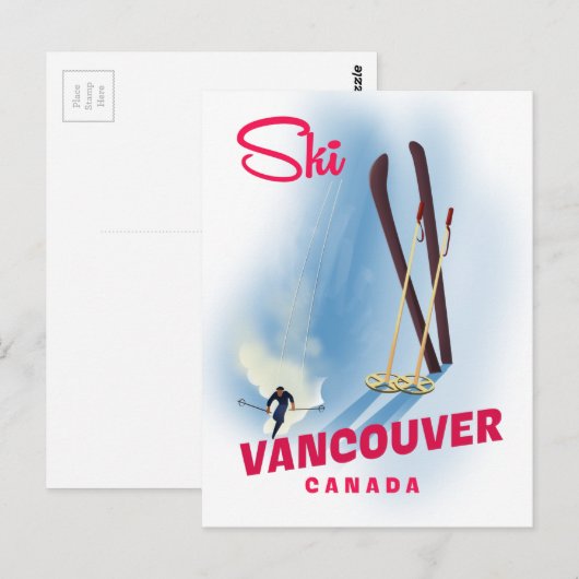 Carte Postale Ski Vancouver Canada (Devant / Derrière)