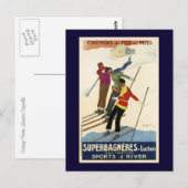 Carte Postale Ski vintage (Devant / Derrière)