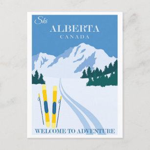 Carte Postale Ski vintage Alberta Canada