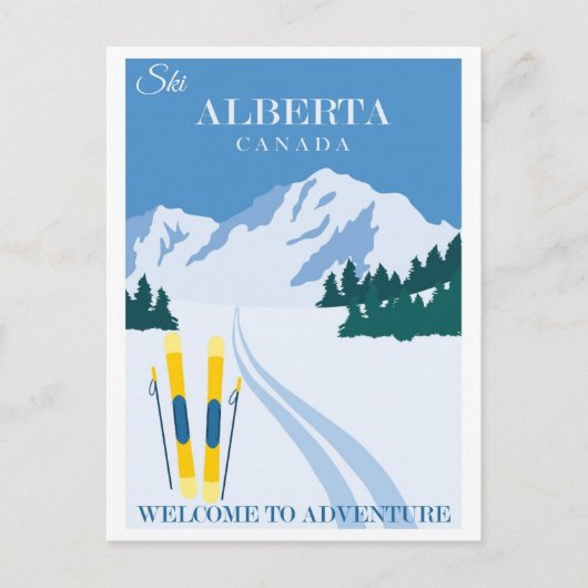 Carte Postale Ski vintage Alberta Canada (Devant)