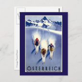 Carte Postale Ski vintage d'Österreich (Devant / Derrière)