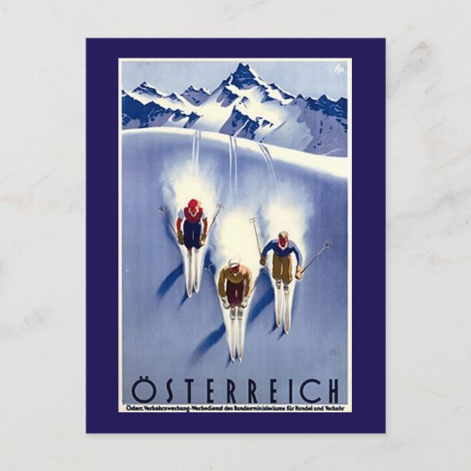 Carte Postale Ski vintage d'Österreich (Devant)