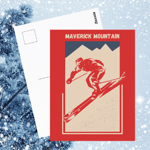 Carte Postale Ski vintage Montana Resort Maverick Mountain