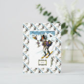 Carte Postale Ski vintage, ski alpin (Debout devant)