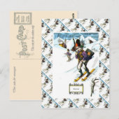 Carte Postale Ski vintage, ski alpin (Devant / Derrière)