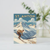 Carte Postale Ski vintage St. Anton Autriche (Debout devant)