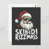 Carte Postale Skibidi Rizzmas Funny Gen Alpha Slang Noël (Devant / Derrière)