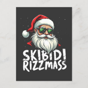 Carte Postale Skibidi Rizzmas Noël drôle Slang Gen Alpha Noël