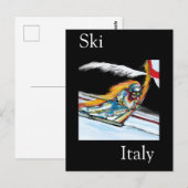 CARTE POSTALE SKIER (Devant / Derrière)