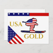 CARTE POSTALE SKIER (Devant / Derrière)