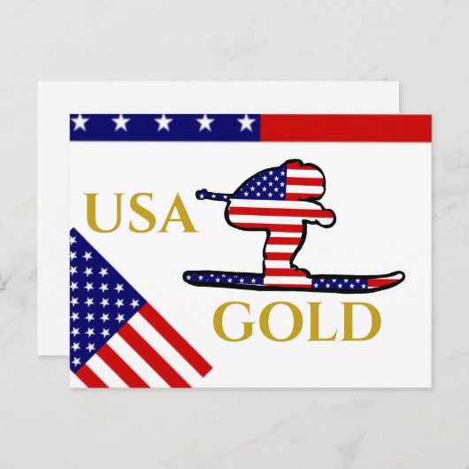 CARTE POSTALE SKIER (Devant / Derrière)