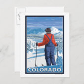 Carte Postale Skier AdmiringColorado (Devant / Derrière)