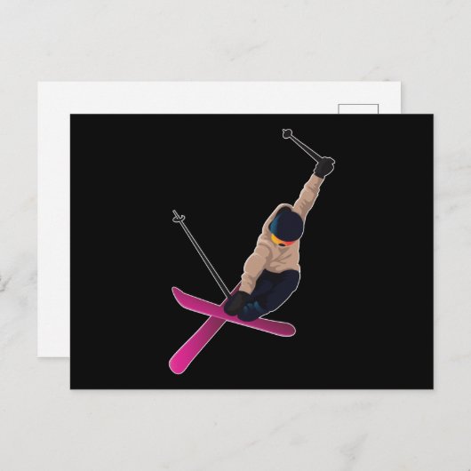 Carte Postale Skier ski snowboard sport cadeau sports d'hiver (Devant / Derrière)