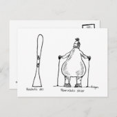 Carte Postale skieur (Devant / Derrière)