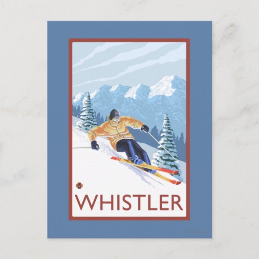 Carte Postale Skieur de neige - Whistler (C.-B.) Canada (Devant)
