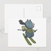 Carte Postale Skieur de rhino ski (Devant / Derrière)