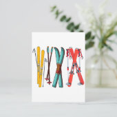 Carte Postale Skieur de ski coloré drôle (Debout devant)