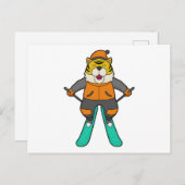 Carte Postale Skieur de ski tigre (Devant / Derrière)