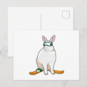 Carte Postale Skieur lapin de ski (Devant / Derrière)