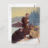 Carte Postale Skieurs norvégiens (Devant / Derrière)