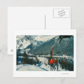 Carte Postale Skieurs sur le pont de Snoqualmie, WA (Devant / Derrière)