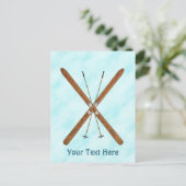 Carte Postale Skis De Fond Sur Neige (Debout devant)