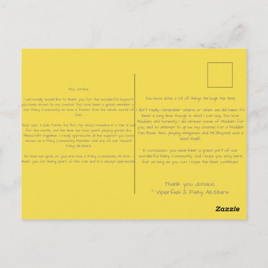 Carte Postale skrt skrtfahef (Dos)