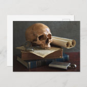 Carte postale Skull on Books (Devant / Derrière)