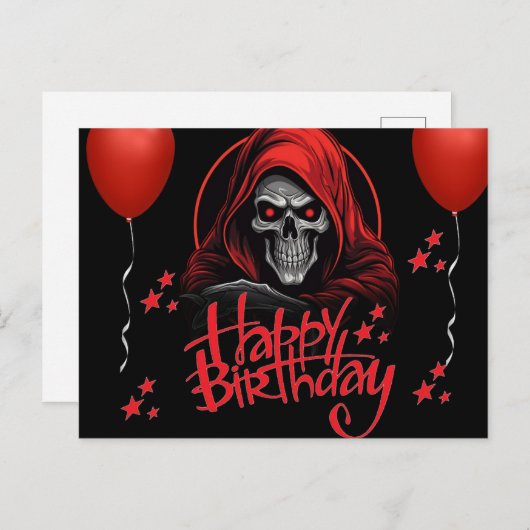 Carte Postale Skull rouge (Devant / Derrière)
