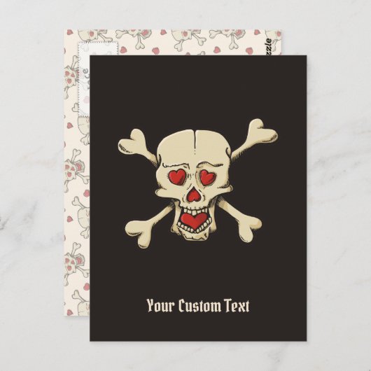 Carte Postale Skull with Hearts (Devant / Derrière)