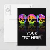 Carte postale - SKULLS POP ART (Devant / Derrière)