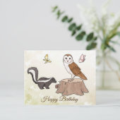 Carte Postale Skunk und Eule  (Debout devant)
