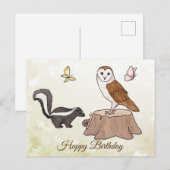 Carte Postale Skunk und Eule  (Devant / Derrière)