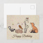 Carte Postale Skunk und Eule Postkarte (Devant / Derrière)