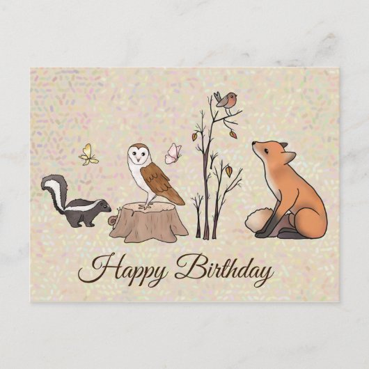 Carte Postale Skunk und Eule Postkarte (Devant)
