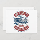 Carte Postale Sky Adventure Née Pour Voler (Devant / Derrière)