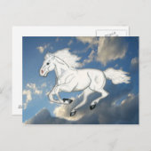 Carte postale Sky Horse Blanc (Devant / Derrière)