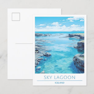 Carte Postale Sky Lagoon Islande Vintage voyage