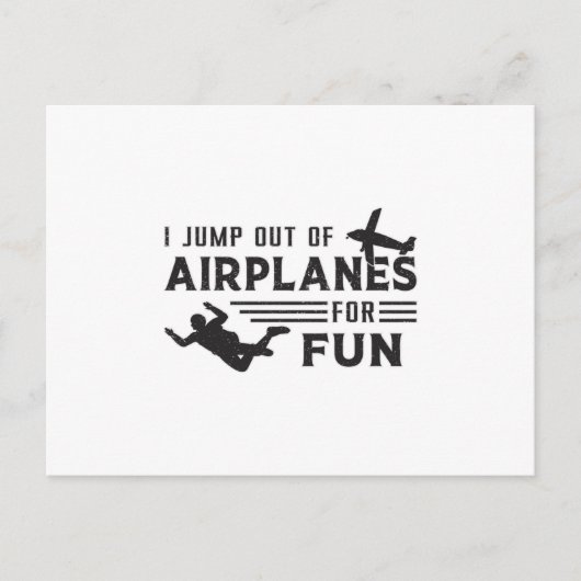 Carte Postale Skydive Skydive Skydiver Jump Plane Idée cadeau (Devant)