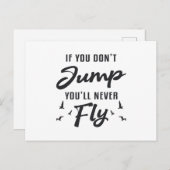 Carte Postale Skydiver Si vous ne sautez pas, vous ne volerez ja (Devant / Derrière)