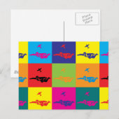 Carte Postale Skydiving Pop Art (Devant / Derrière)