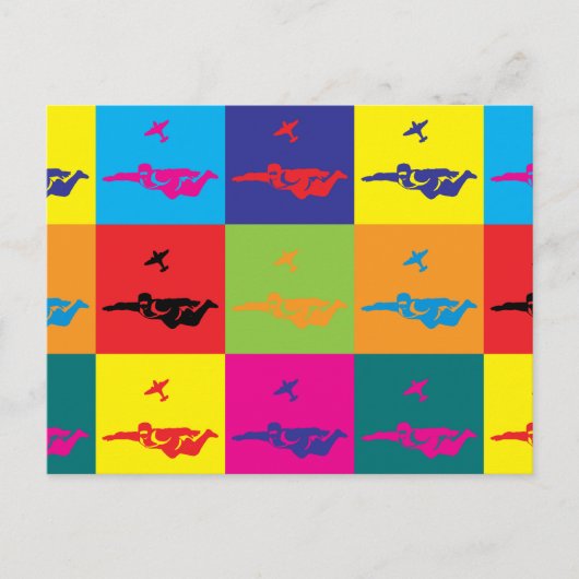 Carte Postale Skydiving Pop Art (Devant)