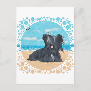 Carte Postale Skye Terrier à la Plage