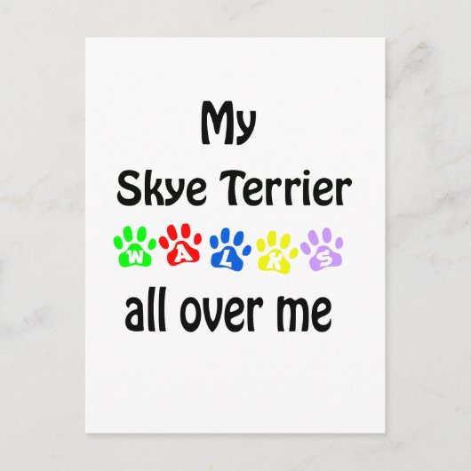 Carte Postale Skye Terrier Walks Design (Devant)