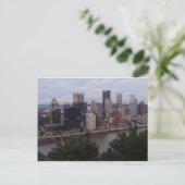 Carte Postale Skyline aérien de Pittsburgh au coucher du soleil (Debout devant)