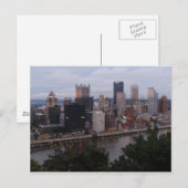 Carte Postale Skyline aérien de Pittsburgh au coucher du soleil (Devant / Derrière)