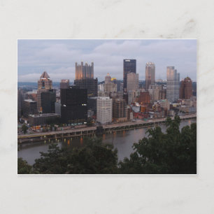 Carte Postale Skyline aérien de Pittsburgh au coucher du soleil