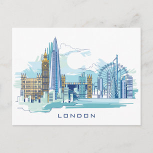 Carte Postale Skyline Blue City   Londres, Angleterre