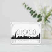 Carte Postale Skyline Chicago noir et blanc (Debout devant)